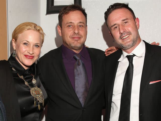 <p>Rochelle Brodin/WireImage</p> Patricia Arquette, Richmond Arquette and David Arquette posing at NYLON Magazine's Spring Fashion Issue Celebration on Feb. 27, 2015