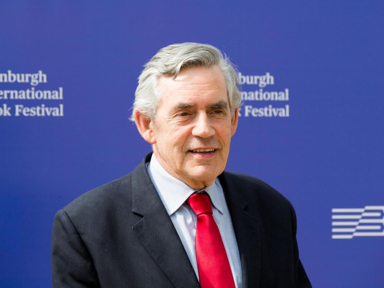 Former PM Gordon Brown appearing at the Edinburgh International Book Festival: Getty