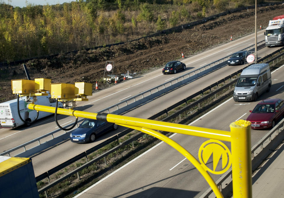 Average speed cameras in action on the M25 during road works (Photo by David Potter/Construction Photography/Avalon/Getty Images)