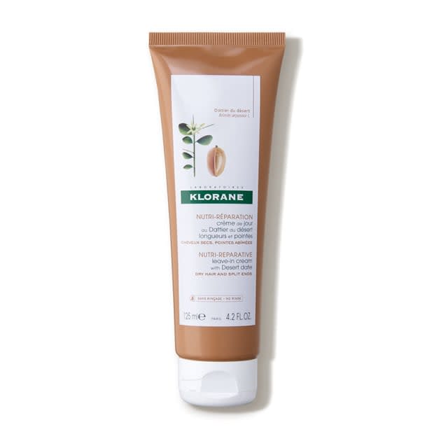 <p>Klorane Leave-in Cream with Desert Date for Very Dry Hair, $14.40 (from $18), <a href="https://shop-links.co/1715680306012606478" rel="nofollow noopener" target="_blank" data-ylk="slk:available here;elm:context_link;itc:0;sec:content-canvas" class="link ">available here</a>.</p>