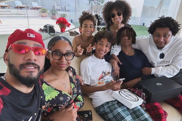 <p>Swizz Beatz/Instagram</p> Alicia Keys, Swizz Beatz, and their kids on Christmas