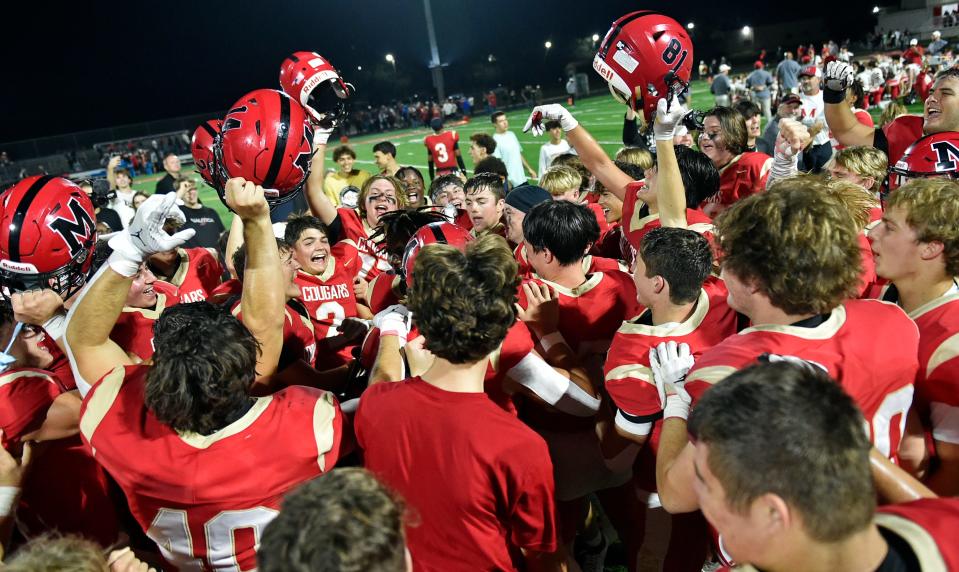 Cardinal Mooney Catholic High football team topples North Florida Christian Eagles by a score of 41-14 for the Class 1 Suburban State Semifinal at John Heath Field at Austin Smithers Stadium Friday night, Dec. 1, 2023, in Sarasota.