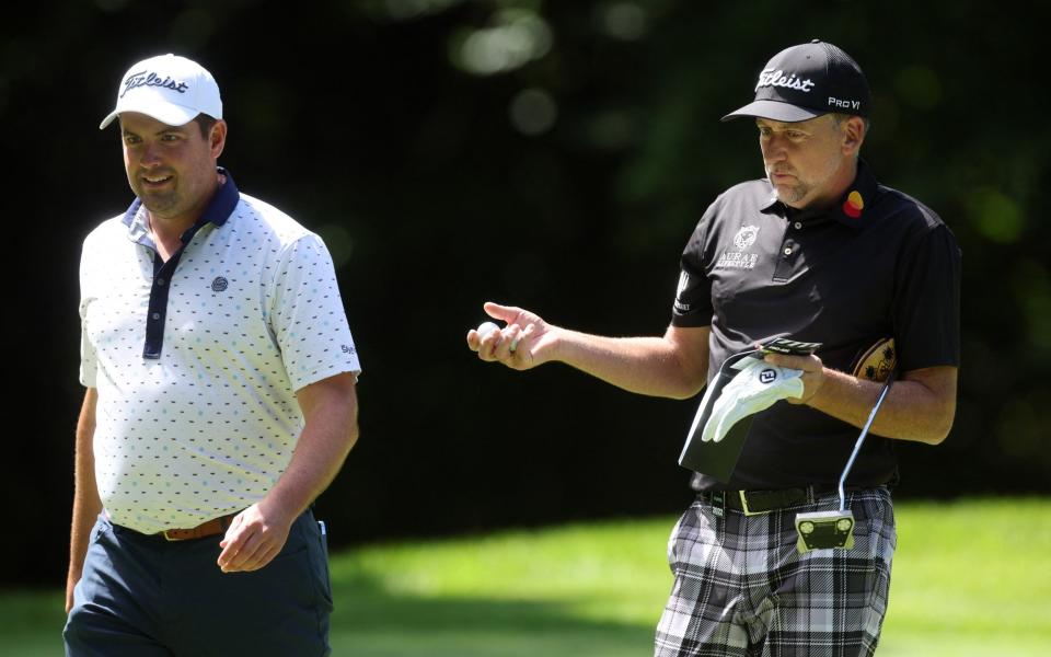 England's Ian Poulter with American businessman Chris Kirchner - Reuters