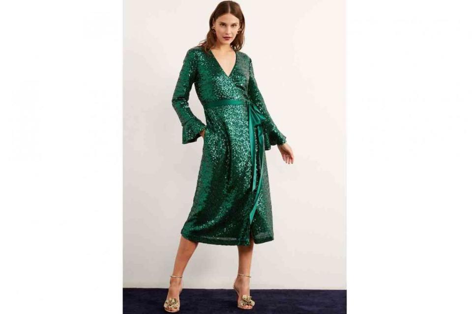 Alyssa Green Sequin Wrap Dress