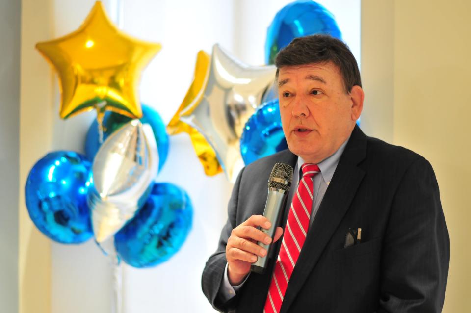 State Sen. Marc Pacheco, D-Taunton, speaks at the ribbon cutting for Morton Hospital's Comprehensive Addiction Program (MORCAP) on Friday, Nov. 12, 2021.