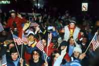 <p>Nearly 35 million people were tuned into the showdown between the USA and the Soviet Union when Mike Eruzione scored the goal that would win the game. You can imagine what the streets of Lake Placid looked and sounded like as fans cheered one of America’s greatest Olympic achievements. </p>