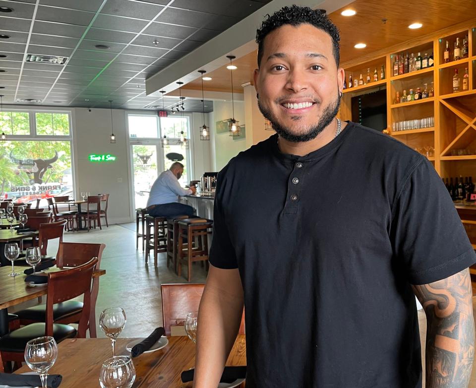 Frank Cambero in the main dining area of his restaurant, Frank & Sons Steakhouse, in Athens, Ga. , on Tuesday, Sept. 26, 2023. Cambero and his family also own Punta Cana Latin Grill and Tropical Bar. 