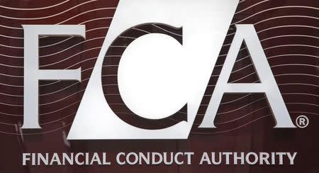 The logo of the new Financial Conduct Authority (FCA) is seen at the agency's headquarters in the Canary Wharf business district of London April 1, 2013. REUTERS/Chris Helgren