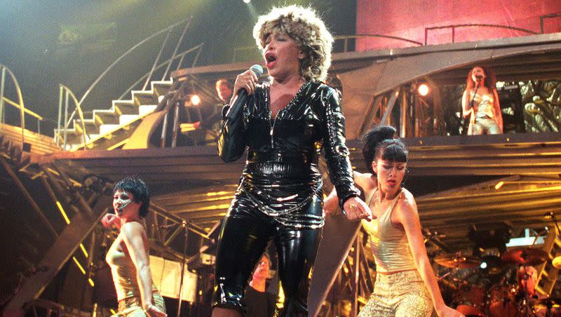 Tina Turner performing at the Delta Center in 2000. Turner died on May 24 at the age of 83.