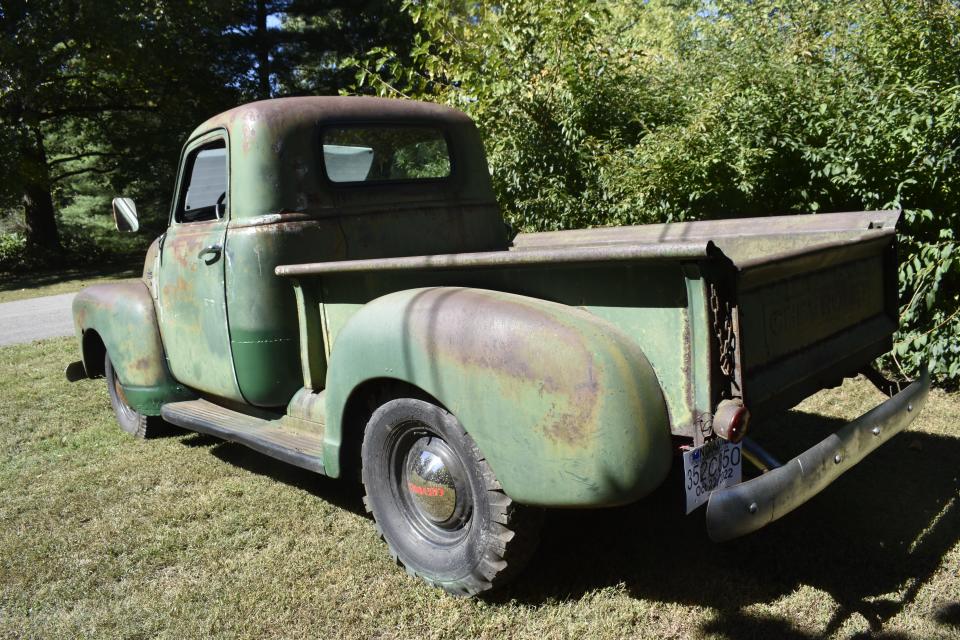 The writer discovered this 1949 truck parked in Bloomington and inquired about it.