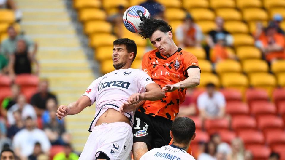 Action from Brisbane Roar v Melbourne Victory. 