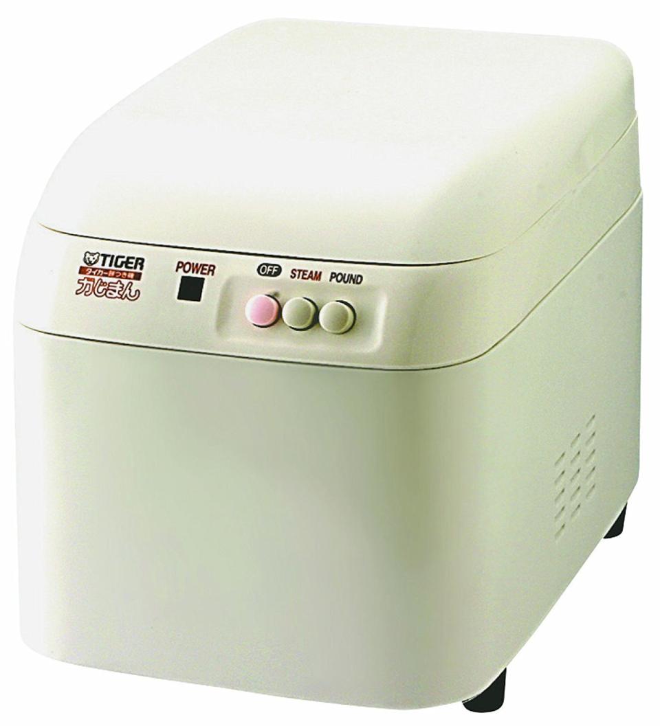 Tiger Corporation SMJ-A18U 10-Cup Rice Cake Mochi Maker<br />$205.57, <a href="https://www.amazon.com/Tiger-Corporation-SMJ-A18U-10-Cup-Mochi/dp/B00158VXHU/ref=sr_1_1?s=kitchen&amp;ie=UTF8&amp;qid=1480622608&amp;sr=1-1&amp;keywords=mochi+maker" target="_blank">Amazon.</a>