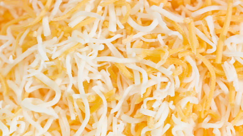 pile of shredded cheese