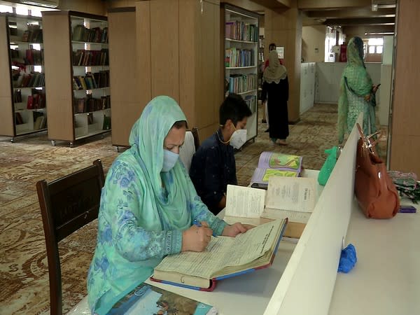 Visitors at the Shri Pratap Singh library in Srinagar