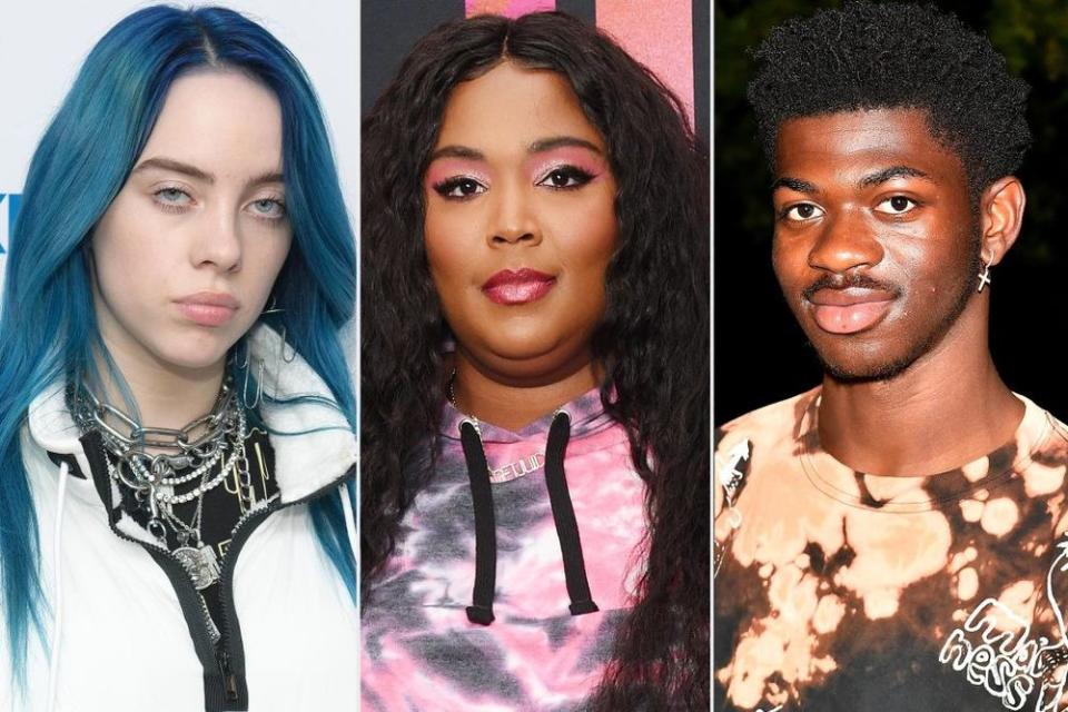 Billie Eilish; Lizzo; Lil Nas X | Noam Galai/Getty; Bryan Bedder/Getty; Paras Griffin/Getty