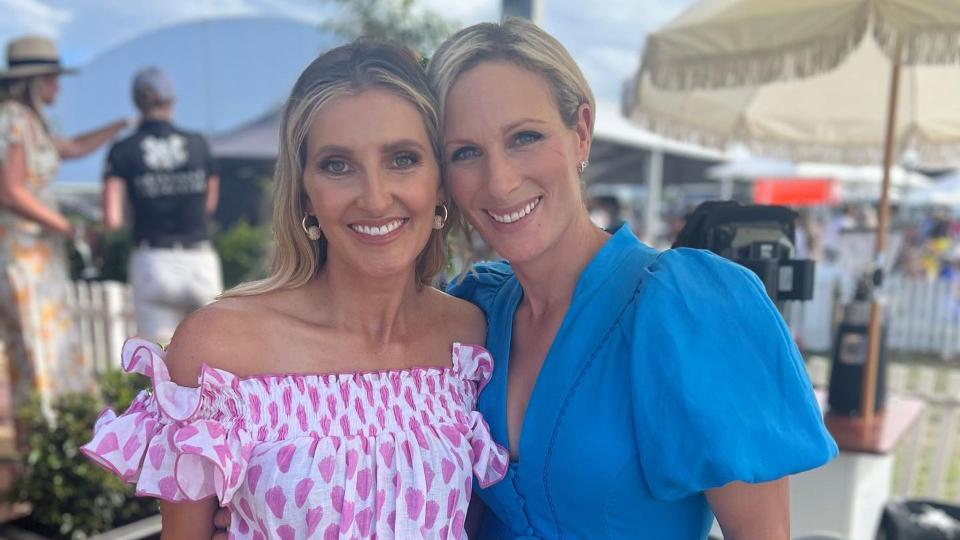 Zara with journalist Kate Waterhouse at the Magic Millions raceday in January 2023