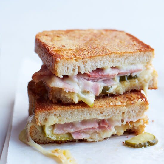 Inside-Out Grilled Ham-and-Cheese Sandwiches