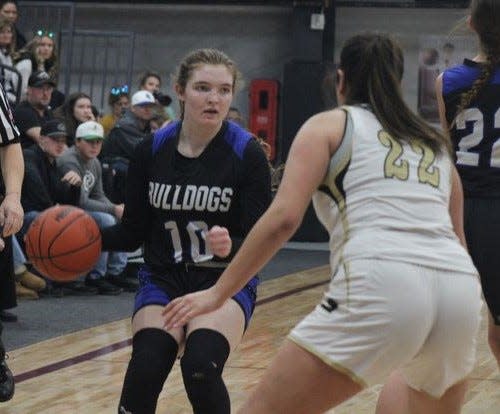 Inland Lakes junior Brooklyn LaBrecque (10) earned a spot on the All-Ski Valley Conference girls basketball first team.