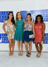 <p>Just days after rocking Rio, the Final Five (minus one, Gabby Douglas was hospitalized over the weekend — don’t worry, she’s OK) walked the red carpet together in dresses. Ditching their leotards and patriotic makeup, the crew looked amazing in sparkly ensembles. <i>(Photo: Getty Images)</i></p>