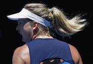 Tennis - Australian Open - Melbourne Park, Melbourne, Australia - 24/1/17 Coco Vandeweghe of the U.S. reacts after winning her Women's singles quarter-final match against Spain's Garbine Muguruza. REUTERS/Edgar Su