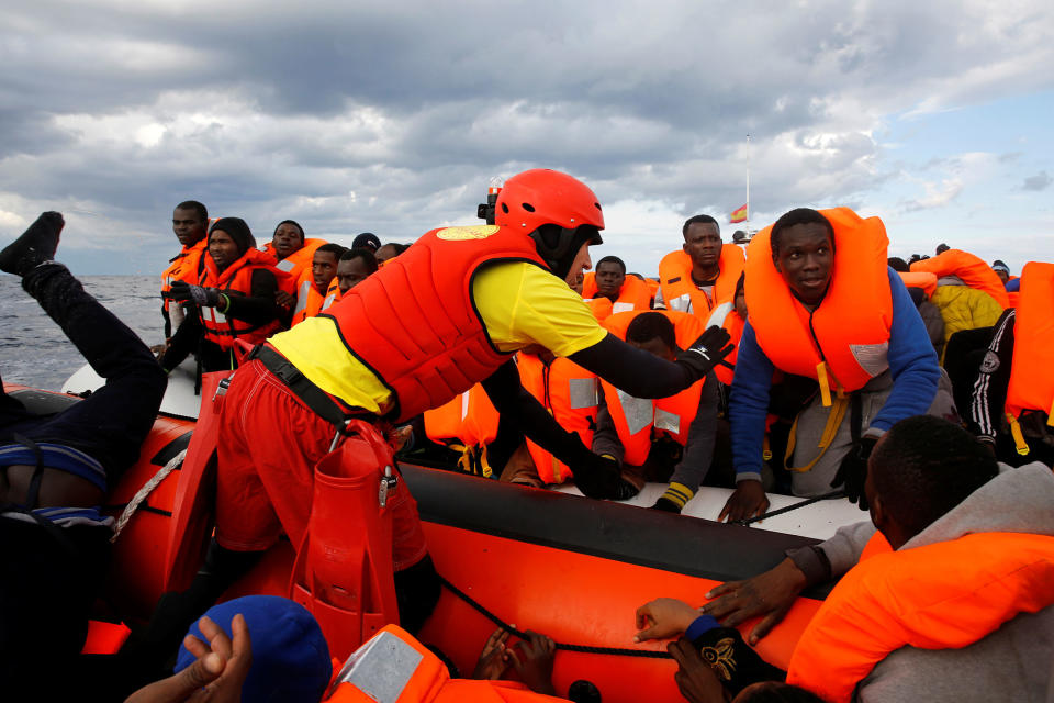 African migrants rescued off the Libyan coast