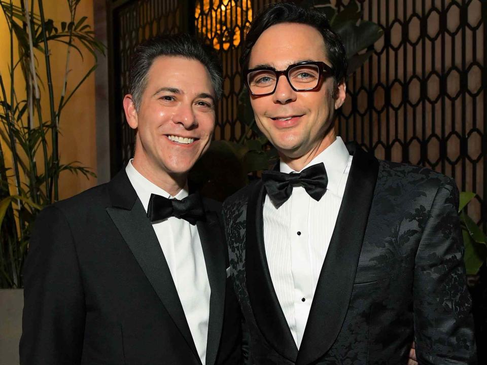 <p>Charley Gallay/Getty</p> Jim Parsons and his husband Todd Spiewak attend the Netflix Creative Arts Emmy After Party in September 2019 in Los Angeles, California