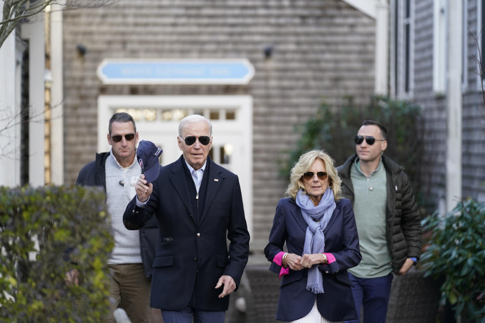President Joe Biden and first lady Jill Biden visit shops in Nantucket, Mass., Friday, Nov. 24, 2023. (AP Photo/Stephanie Scarbrough)