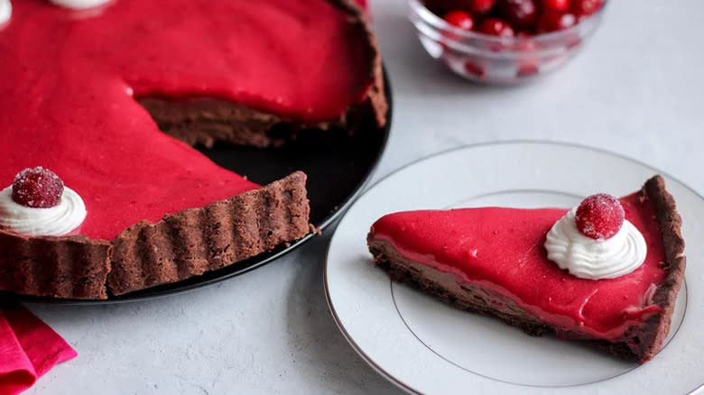 Chocolate Cranberry Curd Tart