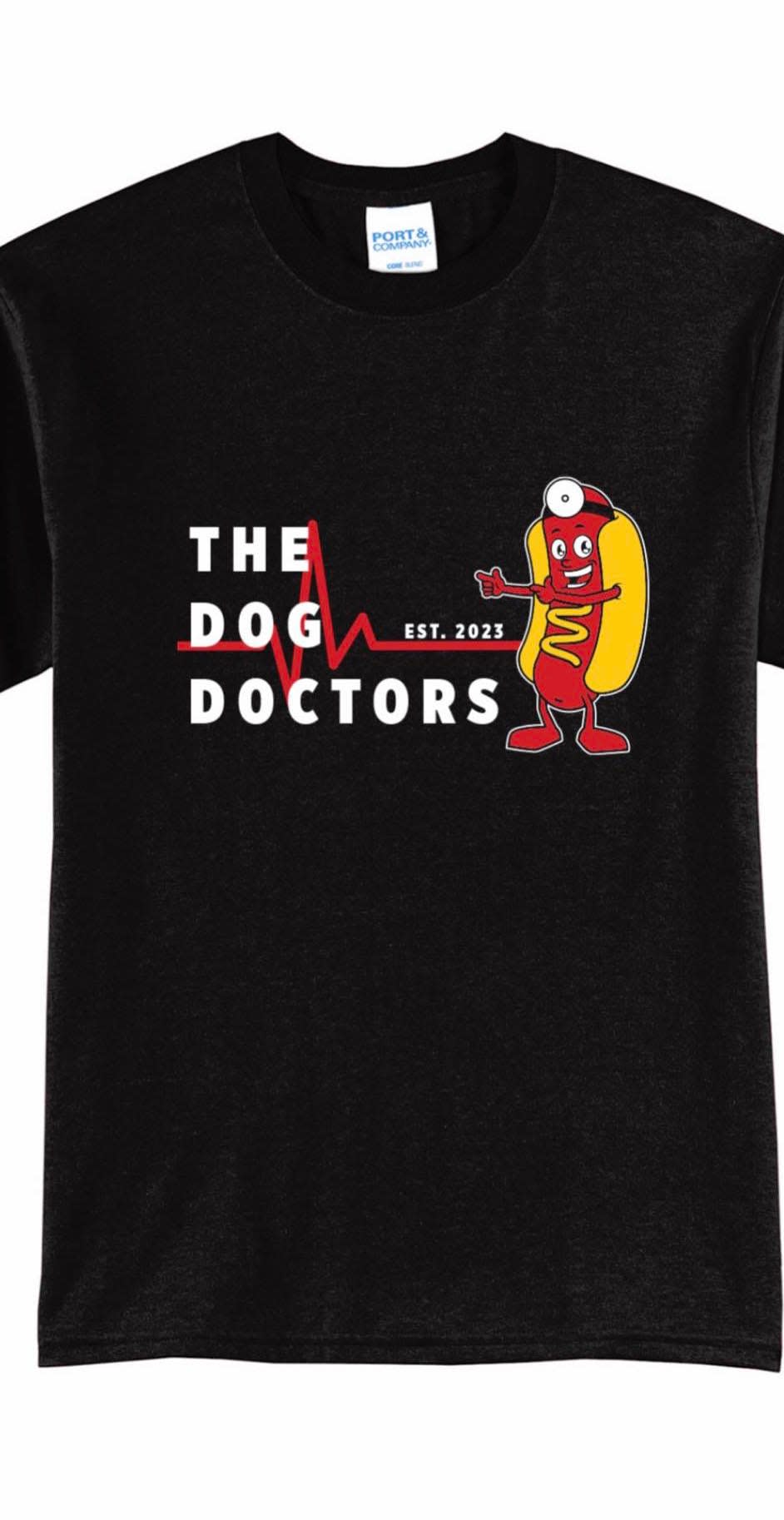 “The Dog Doctors” will offer shirts, hoodies, crew neck sweatshirts and New Era hats soon.