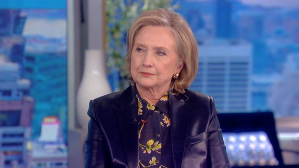 Hillary Clinton during an appearance on the ‘The View’ on 11 October 2021 (ABC)