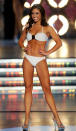 LAS VEGAS, NV - JANUARY 14: Jessica Pray, Miss Iowa, competes in the swimsuit competition during the 2012 Miss America Pageant at the Planet Hollywood Resort & Casino January 14, 2012 in Las Vegas, Nevada. (Photo by Ethan Miller/Getty Images)