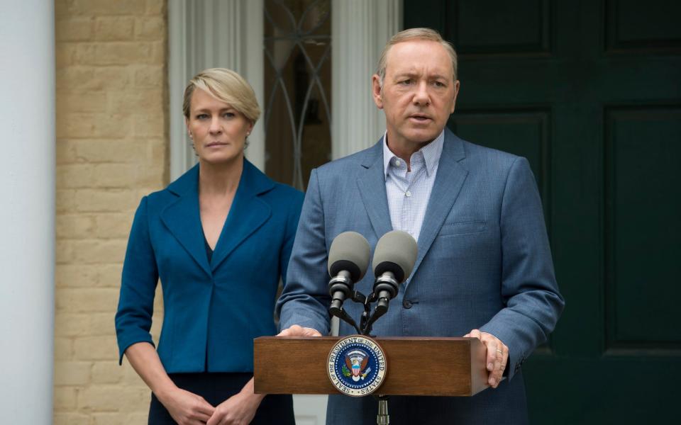 Robin Wright and Kevin Spacey in Netflix's first binge-watch, House of Cards - Netflix