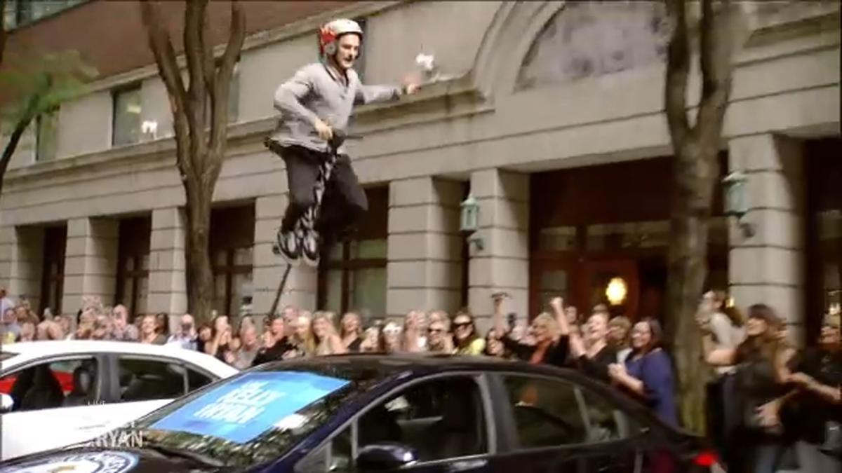 New pogo stick Guinness world record set on 'Live with Kelly and Ryan'