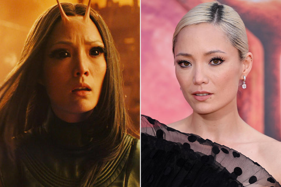<p><a href="https://people.com/movies/pom-klementieff-mantis-guardians-of-the-galaxy-vol-2/" rel="nofollow noopener" target="_blank" data-ylk="slk:Pom Klementieff;elm:context_link;itc:0;sec:content-canvas" class="link ">Pom Klementieff</a> plays Mantis in <em>Guardians of the Galaxy</em>, an alien-like character known for her bug eyes, antennae and the ability to sense others' feelings from touch.</p> <p>Although Klementieff didn't require as much time in the makeup chair in comparison to some of her costars, she still spent around two to three hours getting ready.</p> <p>While Mantis is a combination of both practical effects and CGI, Klementieff told <a href="https://metro.co.uk/2017/04/28/zoe-saldana-and-dave-bautista-reveal-painstaking-makeup-process-for-guardians-of-the-galaxy-2-6596970/" rel="nofollow noopener" target="_blank" data-ylk="slk:Metro;elm:context_link;itc:0;sec:content-canvas" class="link "><em>Metro</em></a> that her empath character required "a lot of beauty make up."</p> <p>Between different wigs and contact lenses, the actress said they "tried a lot of stuff." However, she said they "decided to go for something a little more human... black eyes that make me look like a bug but at the same time something you can still connect to."</p>