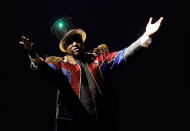 <p>Ringmaster Johnathan Lee Iverson performs during the final show of the Ringling Bros. and Barnum & Bailey Circus, Sunday, May 21, 2017, in Uniondale, N.Y. (AP Photo/Julie Jacobson) </p>