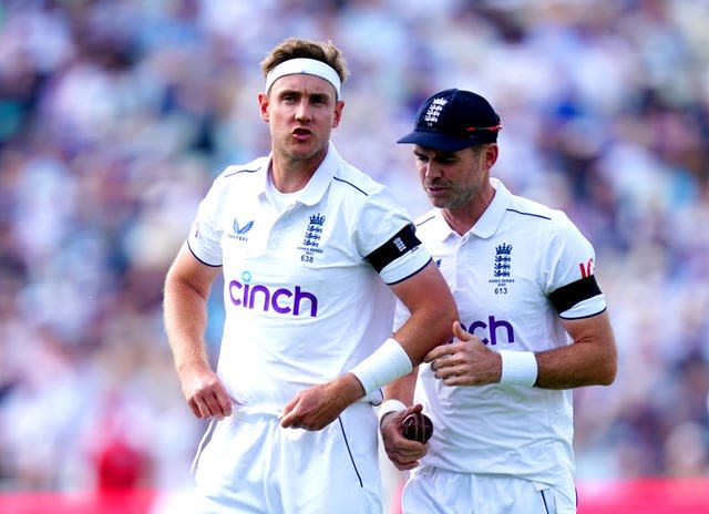 Stuart Broad, left, and James Anderson