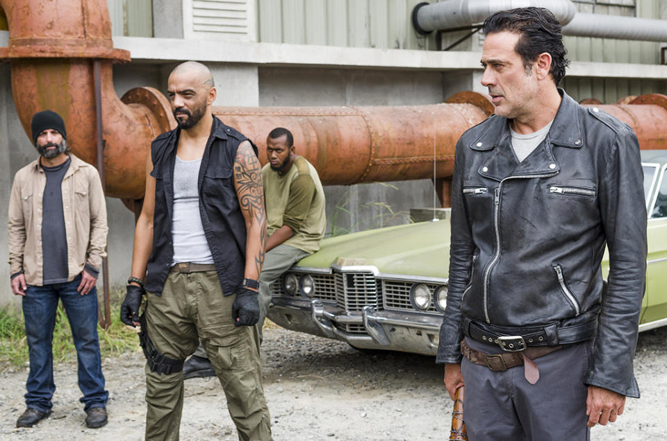 <p>Jeffrey Dean Morgan as Negan, Vince Pusani as Savior (Photo Credit: Gene Page/AMC) </p>