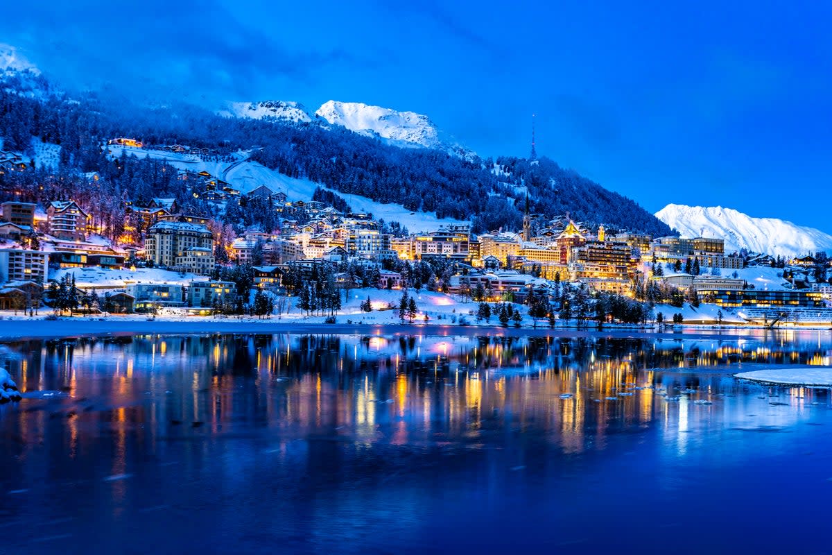 A view of St Moritz from the lake (Getty Images/iStockphoto)