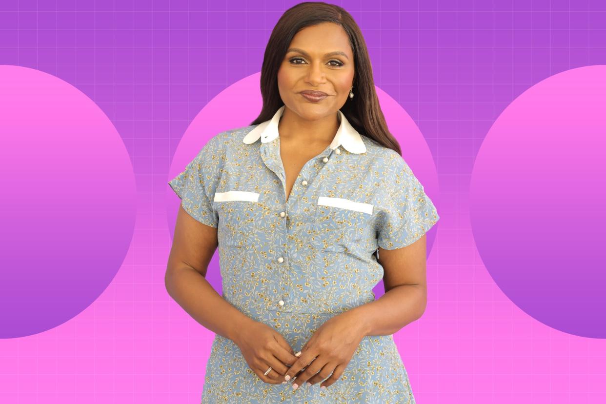 Mindy Kaling on designed background