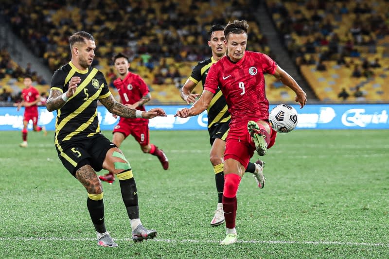 安永佳在對馬來西亞的友誼賽正選上陣。（圖：香港足總提供）