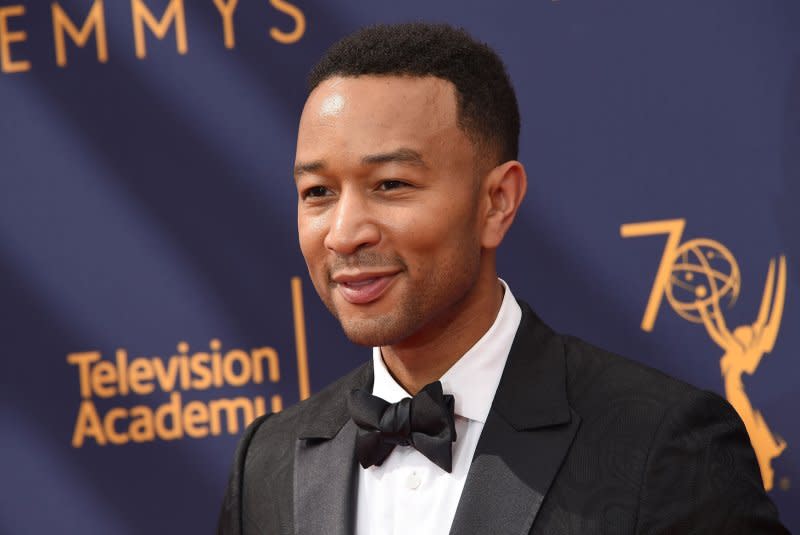 John Legend attends the Creative Arts Emmy Awards at the Microsoft Theater in Los Angeles on September 9, 2018. During the ceremony, he won an Emmy, securing him the coveted EGOT status. File Photo by Gregg DeGuire/UPI
