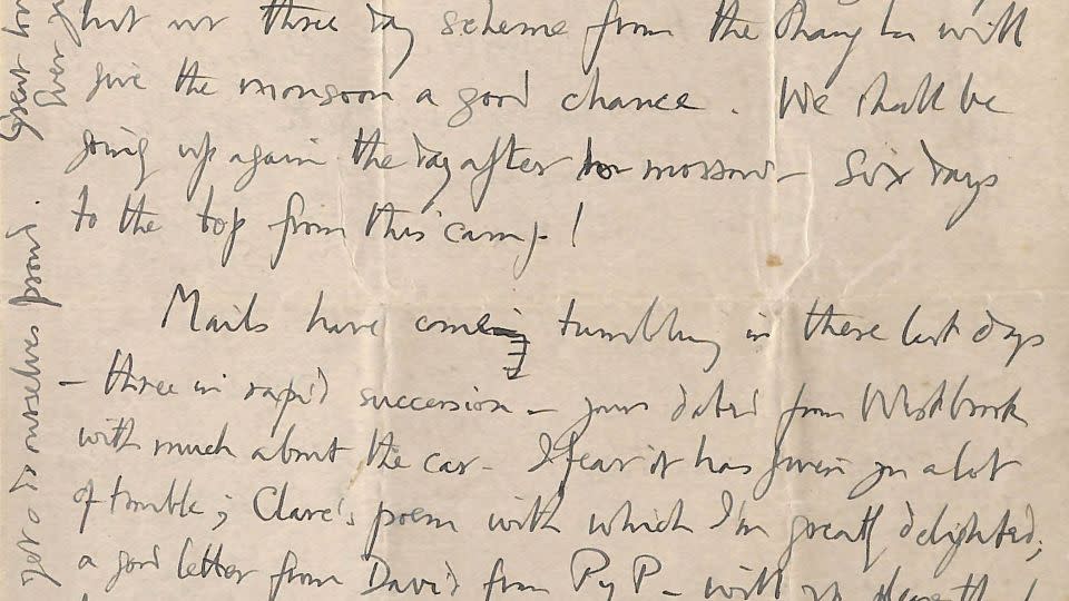 During his travels, letters from his wife provided Mallory with much-needed stability during the most challenging times, according to a college archivist at Magdalene College, Cambridge. - Magdalene College/AP
