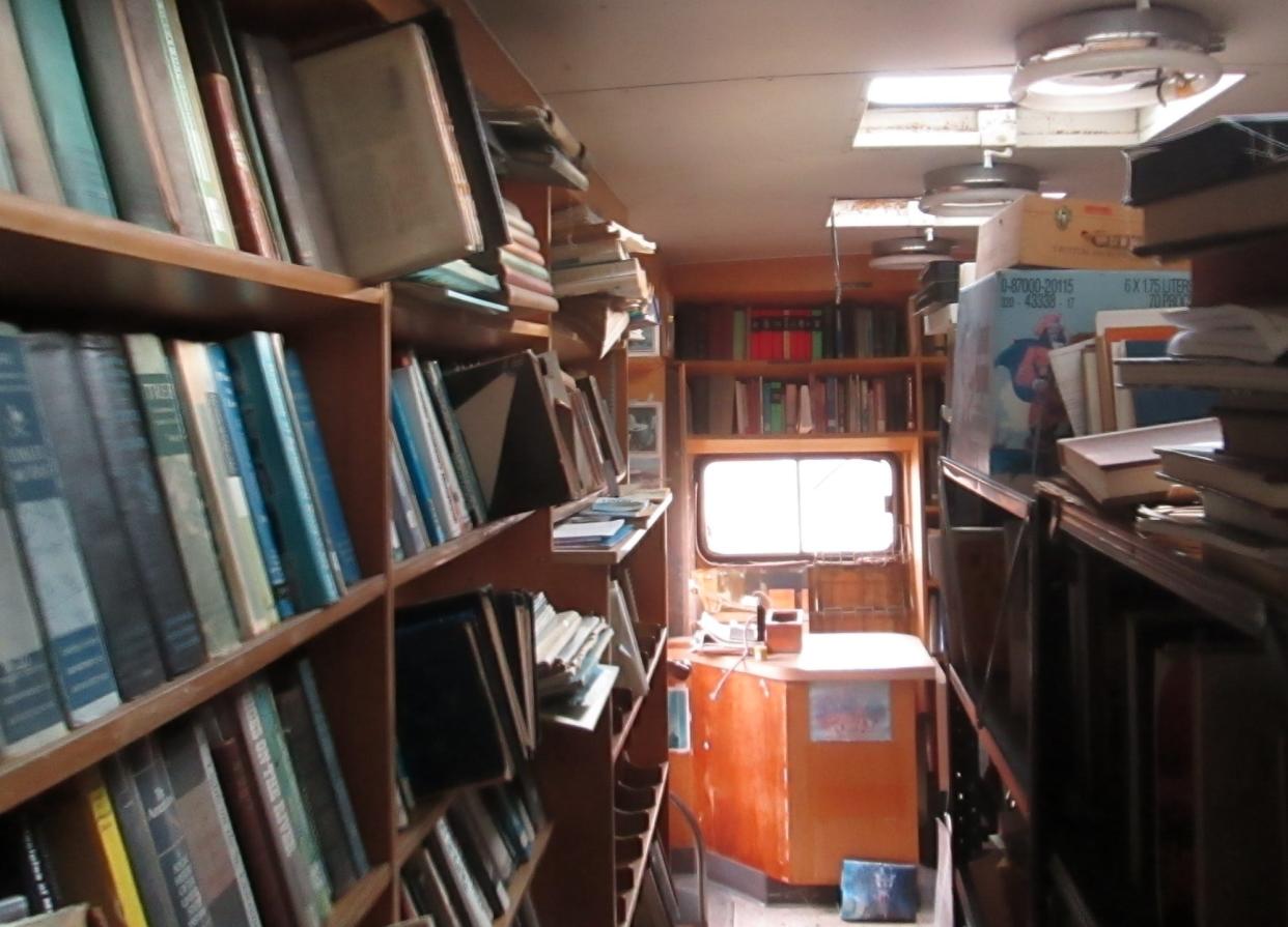 The interior of the restored Door County Bookmobile, which brought books and reading materials to thousands of children and adults in remote areas of the Peninsula from 1968 to 1989. This bookmobile has been bought and restored and will return to making the rounds across the county, with its first appearance May 11 at the "Mothers & Others Day" celebration at Write On, Door County.