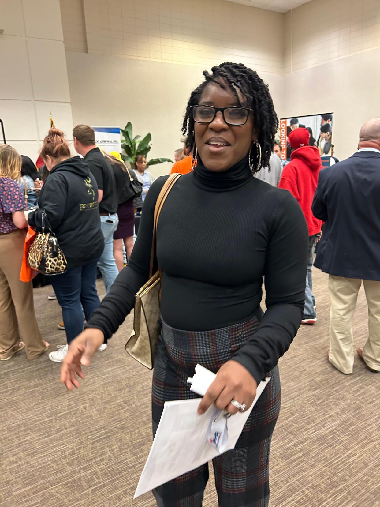 Shaniqua Cooper of Richmond Hill came to the Worksource Georgia Hyundai Motor Group Metaplant America and supplier job fair on April 4, 2024 looking for new opportunities.