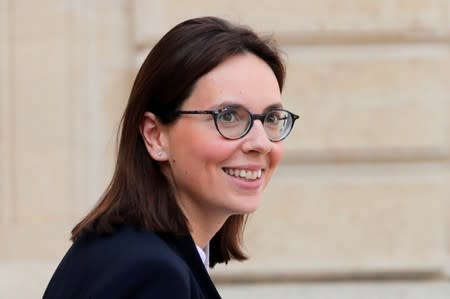 FILE PHOTO: Amelie de Montchalin, newly-appointed French Junior Minister for European affairs, leaves the Elysee Palace following the weekly cabinet meeting in Paris