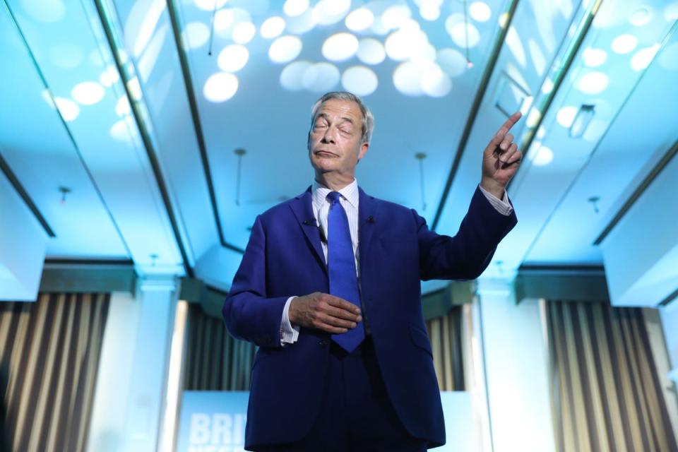 Nigel Farage, chairman of Reform UK, has spoken out in favour of Andrew Tate (PA Wire)