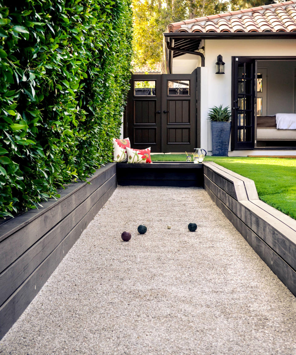 gravel area in a backyard