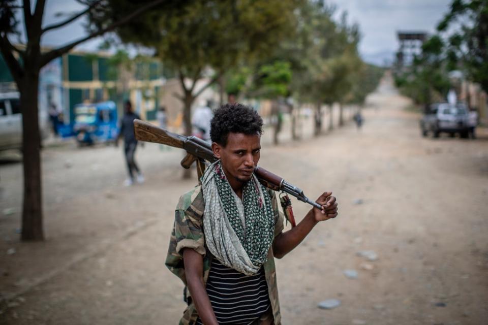 A fighter loyal to the Tigray People’s Liberation Front (TPLF) (AP)