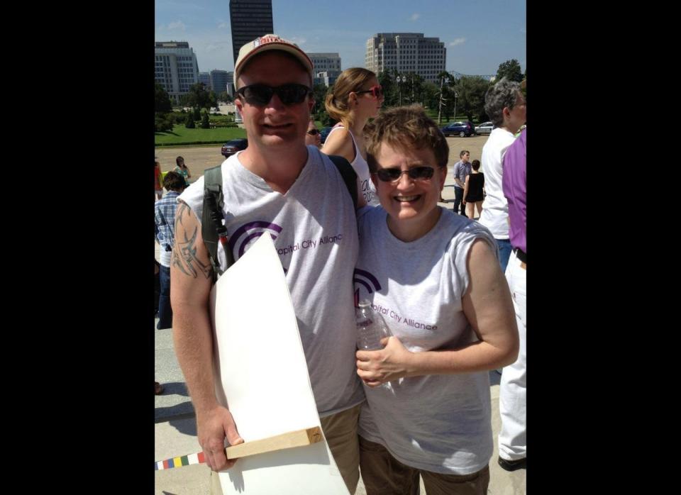 From John Desselle: "It only took what, 42 years, for Baton Rouge to have a state wide Equality March. Headed up by Capital City Alliance:  www.ccabatonrouge.org, we had representatives from all over the state.  About 300 people showed up for the march.  Most went on to our Baton Rouge Pride Festival which was at LSU Student Union this year."    