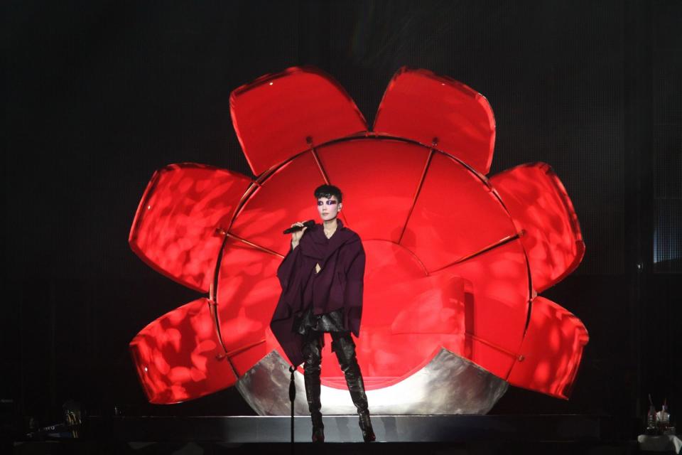 January 21, 2011 wearing Titi Kwan on-stage at the Taipei Arena in Taipei, Taiwan